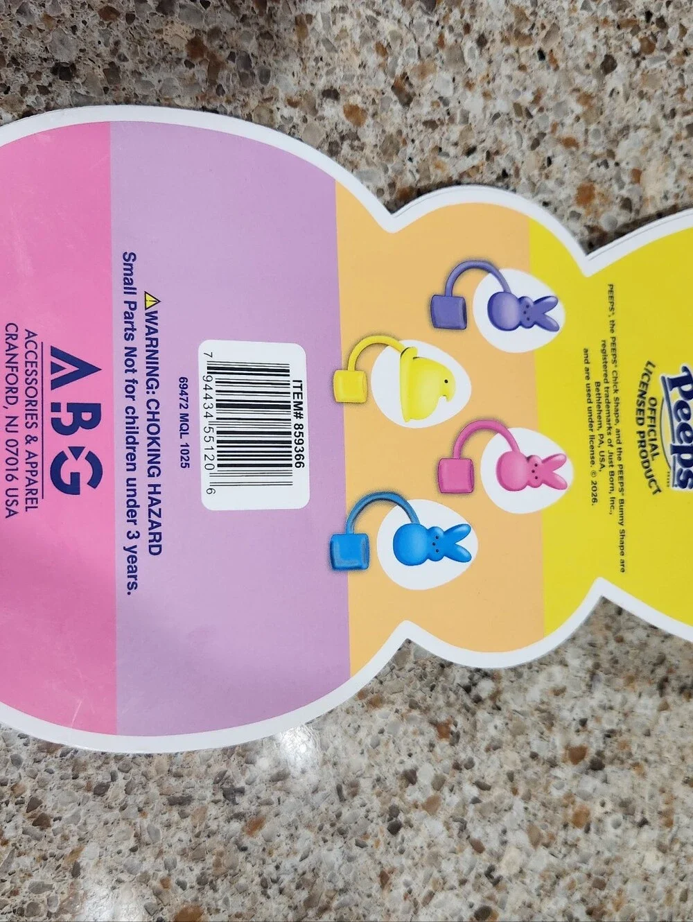 Peeps Straw Toppers Set Of 4 Bunnies Chick NWT